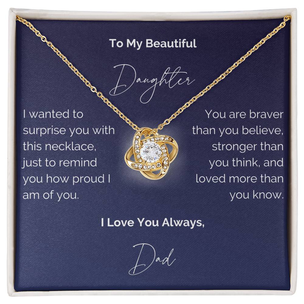 To My Beautiful Daughter Necklace