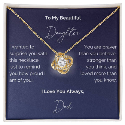 To My Beautiful Daughter Necklace